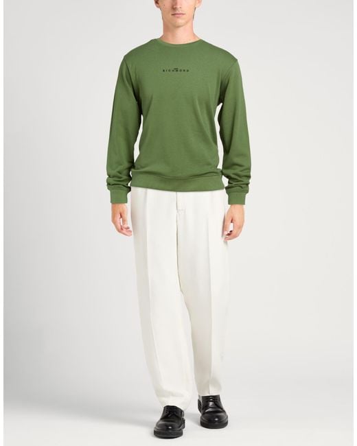 John Richmond Green Military Sweatshirt Cotton, Polyester for men