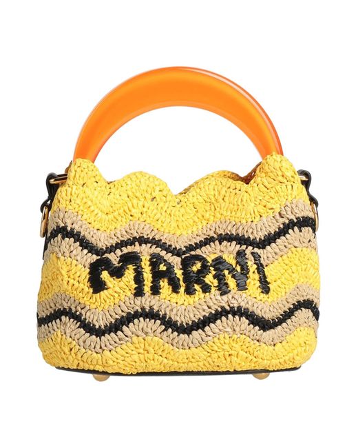 Marni Yellow No Vacancy Inn -- Handbag Textile Fibers, Leather