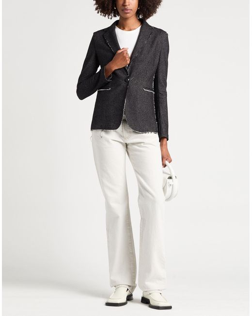 Jacob Cohen Black Blazer Cotton, Wool, Polyester, Elastane