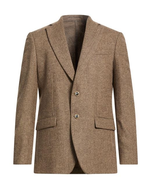 MARSĒM Brown Blazer Polyester, Wool, Viscose for men