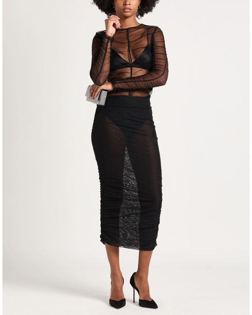 Patrizia Pepe Black Midi Skirt