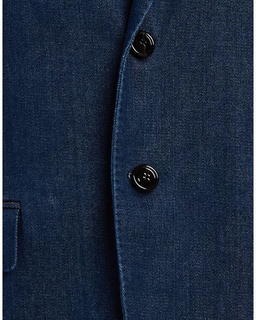 Dondup Blue Blazer Cotton, Elastomultiester, Elastane for men