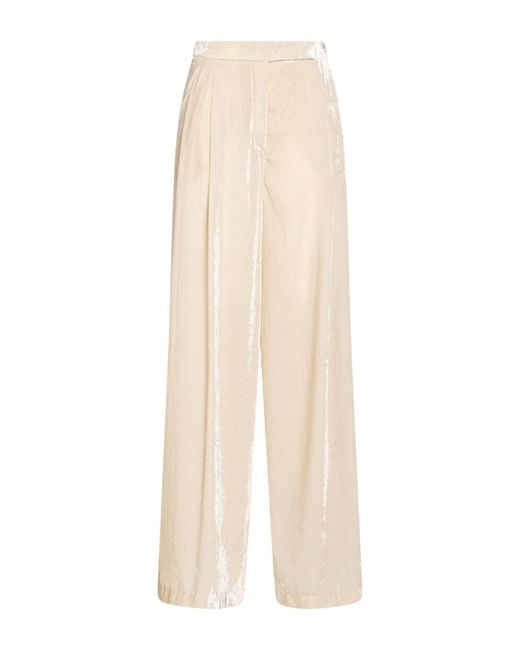 Semicouture White Pants Viscose, Polyamide