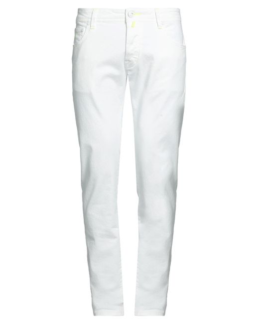 Jacob Coh?n White Jeans Cotton, Elastane for men