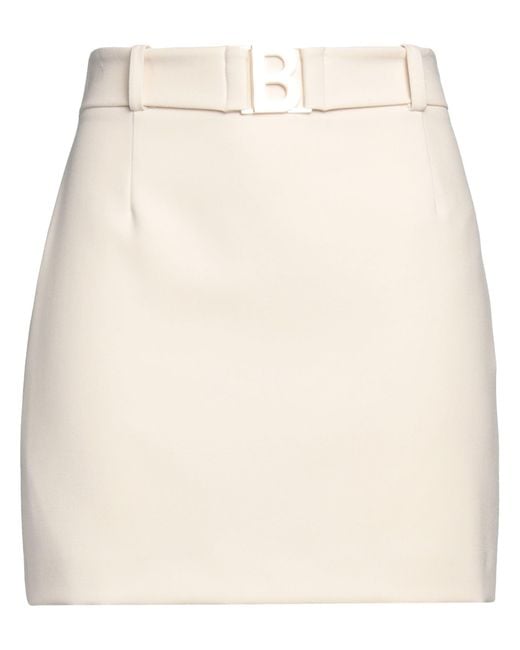 Blugirl Blumarine Natural Mini Skirt Polyester, Viscose, Elastane