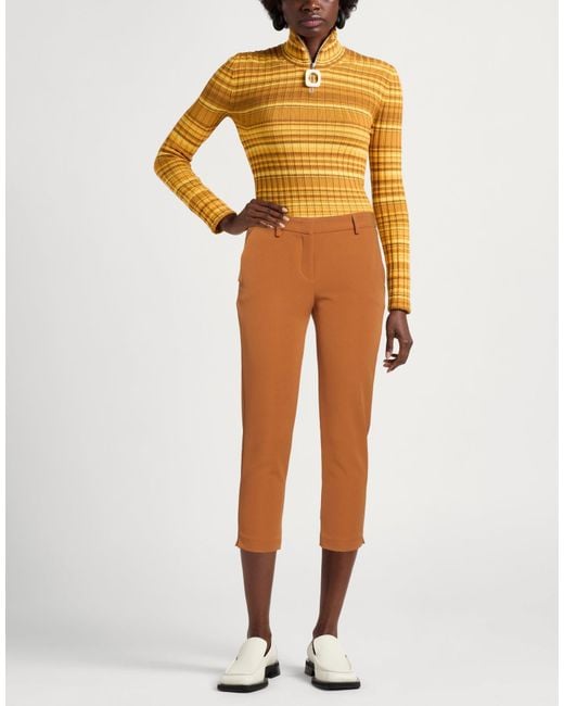 Hanita Brown Pants Polyester, Elastane