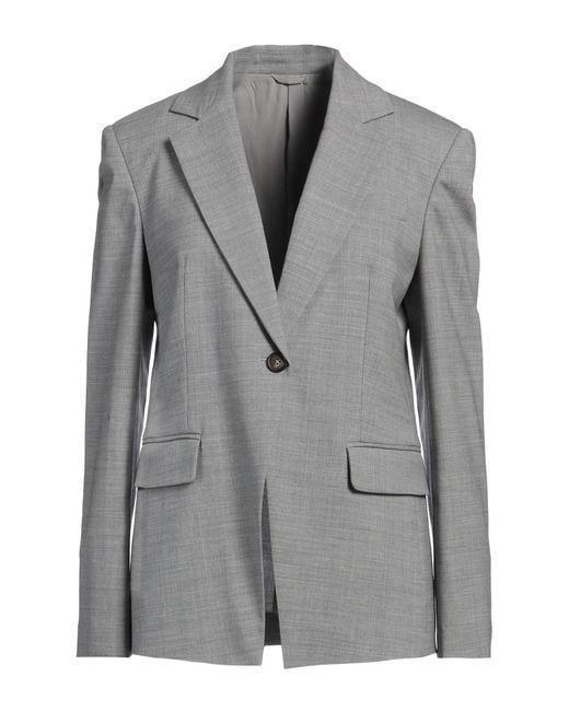 Brunello Cucinelli Gray Blazer Virgin Wool, Elastane, Brass