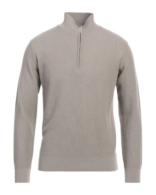 FILIPPO DE LAURENTIIS Gray Taupe Turtleneck Merino Wool for men
