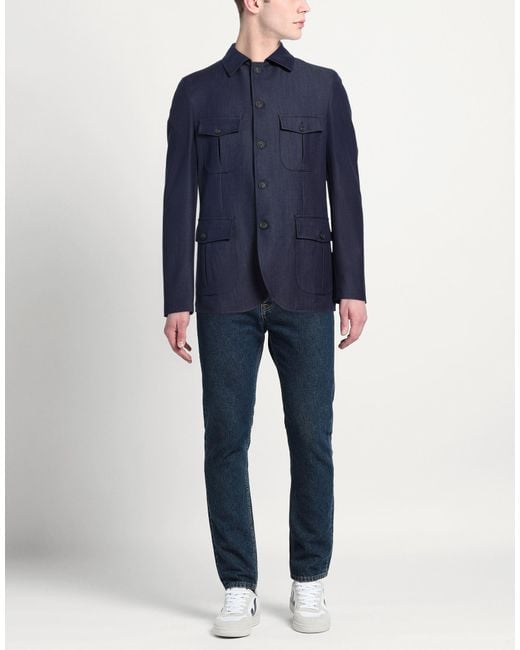 MULISH Blue Midnight Jacket Polyester, Viscose, Elastane for men