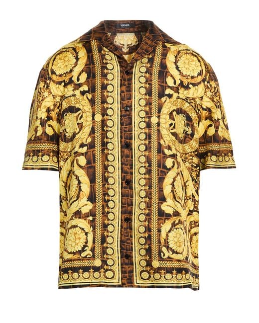 Versace Yellow Shirt Silk for men