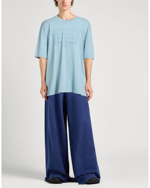 Maison Margiela Blue T-Shirt Cotton for men