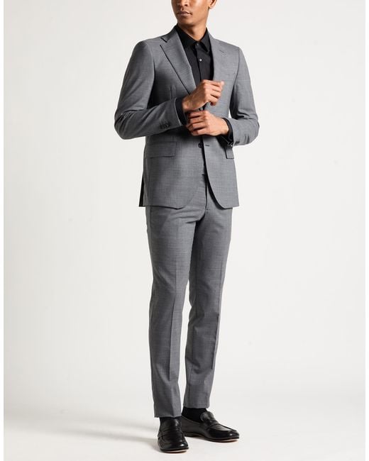 Tombolini Gray Suit Virgin Wool, Polyamide, Elastane for men