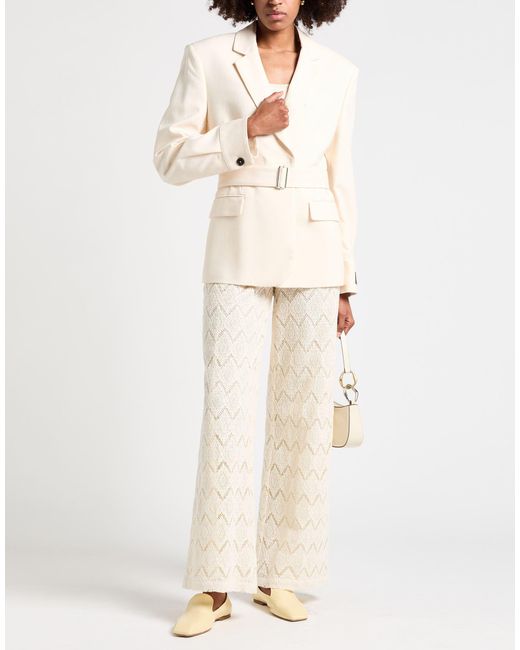 MSGM Natural Cream Blazer Viscose, Polyester, Elastane