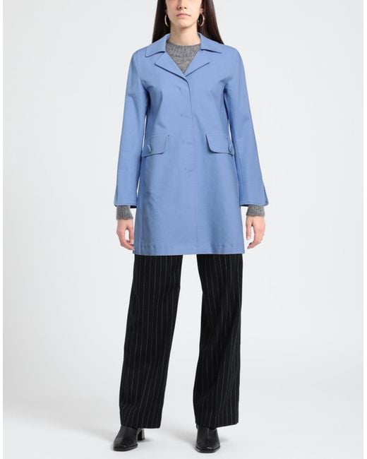 Herno Blue Overcoat & Trench Coat