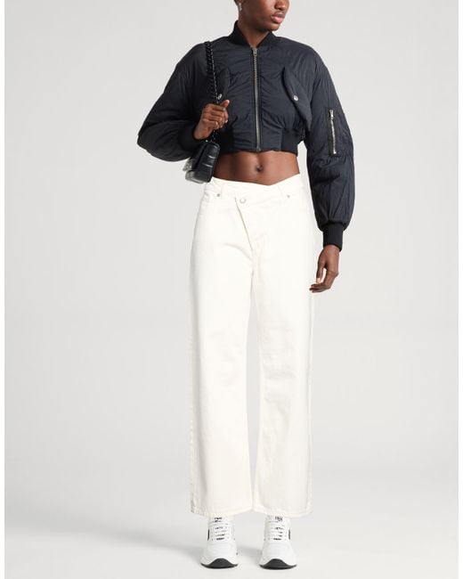 HUGO White Ivory Jeans Cotton, Recycled Cotton