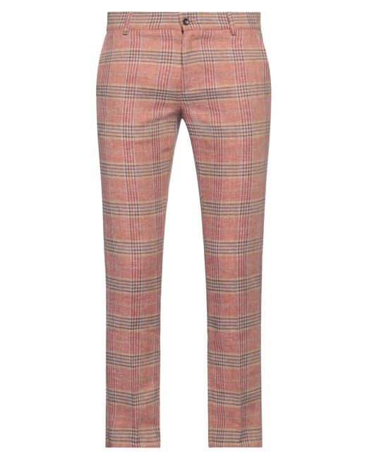 Daniele Alessandrini Pink Brick Pants Polyester, Linen for men