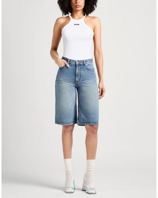 MSGM White Tank Top Cotton, Elastane