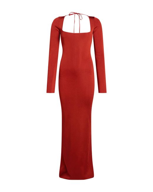 LA GALPA Red Rust Maxi Dress Recycled Viscose