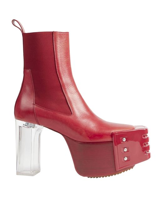 Rick Owens Red Ankle Boots for men