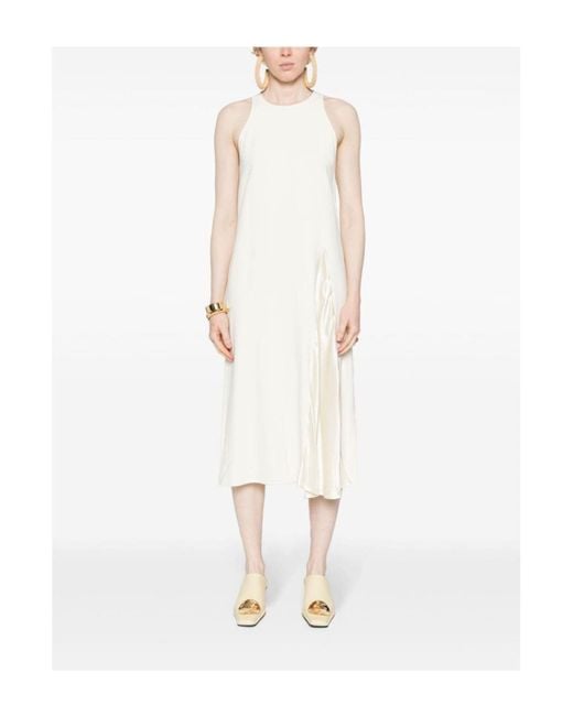 Erika Cavallini Semi Couture White Midi-Kleid
