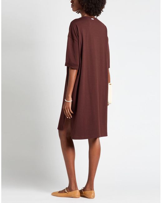 Max Mara Purple Leisure Midi Dress Cotton, Elastane