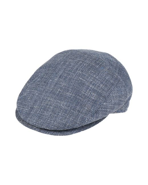 Borsalino Blue Slate Hat Virgin Wool, Silk, Linen for men