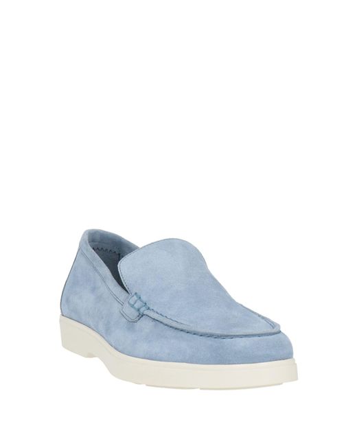 Moorer Blue Light Loafers Leather