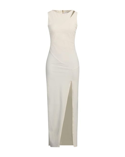 Patrizia Pepe White Maxi Dress Polyamide, Elastane