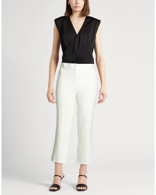 HEBE STUDIO White Pants Polyester