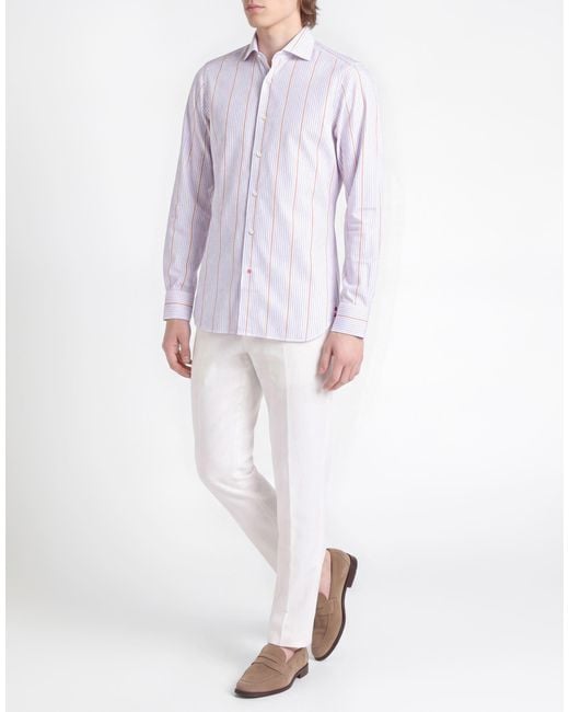 Isaia Blue Shirt Cotton for men