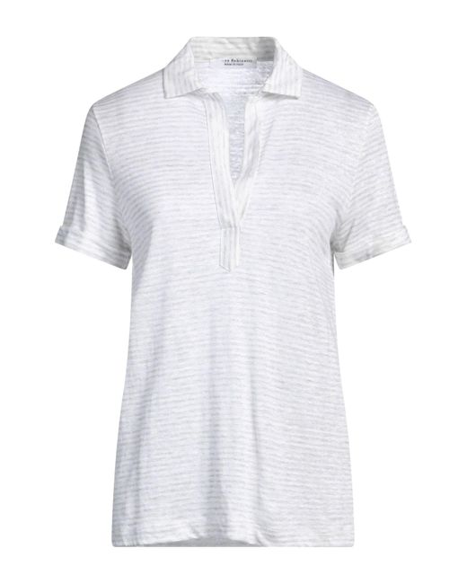 Amina Rubinacci White Polo Shirt Linen, Cotton