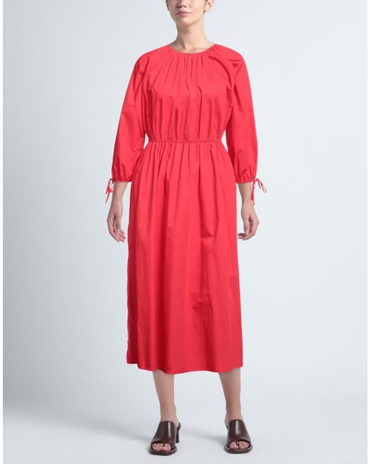 ViCOLO Red Midi Dress Cotton