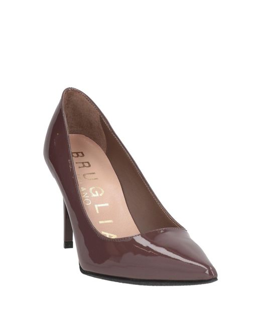 Bruglia Brown Chocolate Pumps Soft Leather