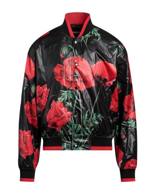 Dolce & Gabbana Red Jacket Polyester, Polyamide, Elastane for men