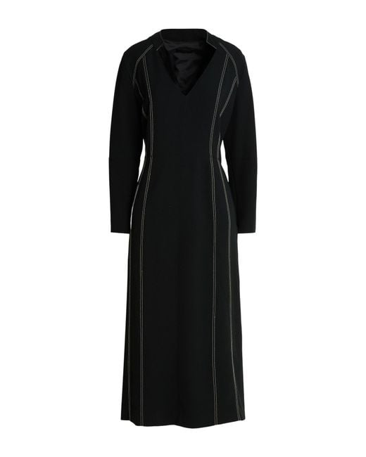 Elena Miro Black Midi Dress Polyester, Elastane