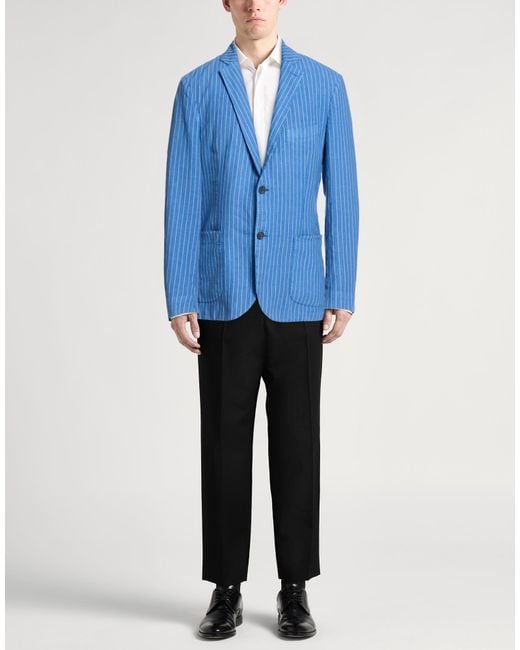 120% Lino Blue Blazer for men