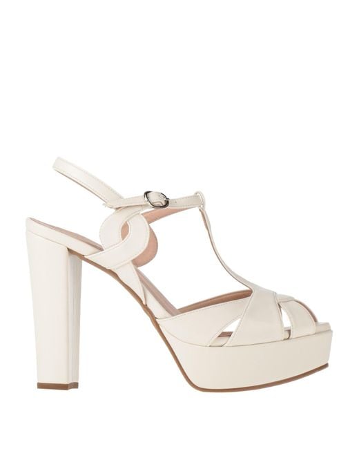 Lorenzo Mari White Sandals Textile Fibers
