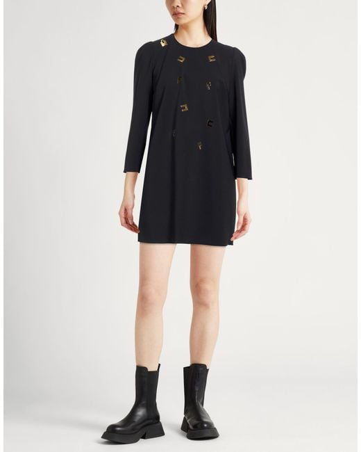Elisabetta Franchi Black Mini Dress Polyester, Elastane