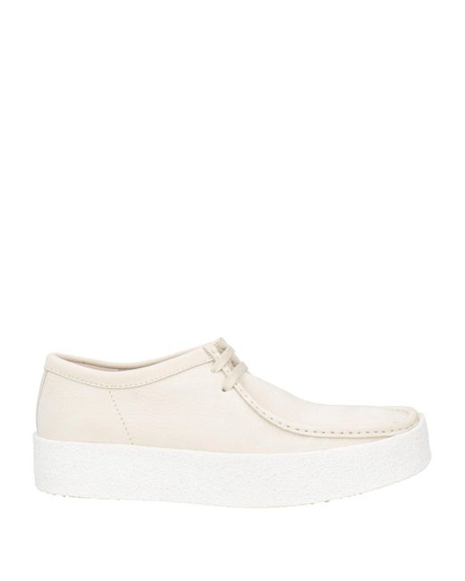 Clarks White Lace-Up Shoes Leather for men