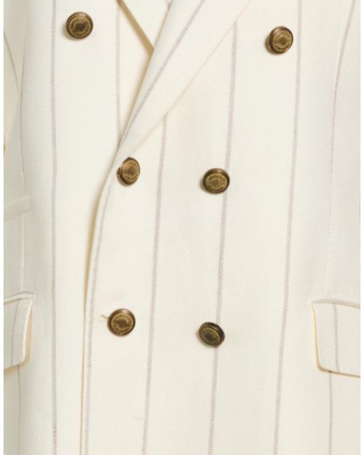 Eleventy White Blazer Linen, Wool