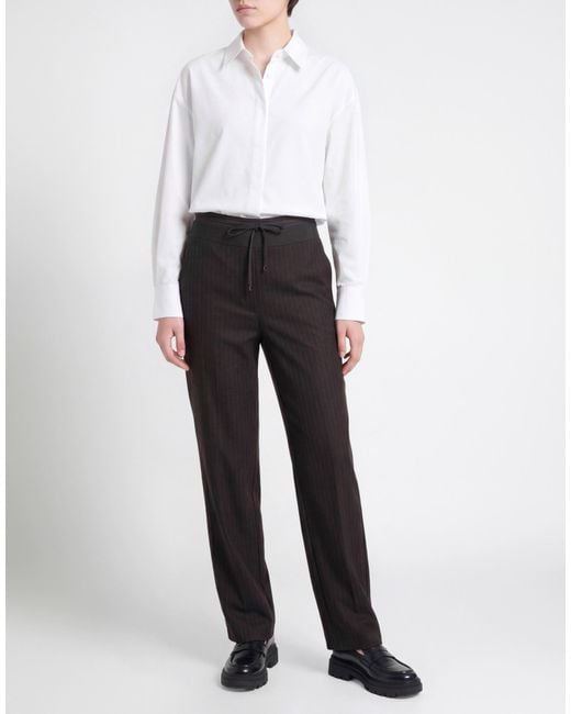 Cambio Black Dark Pants Polyester, Wool, Elastane