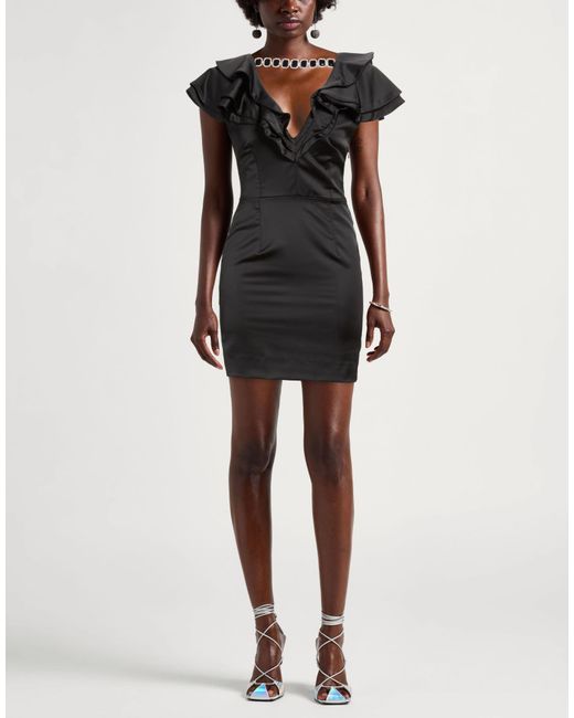 Gaelle Paris Black Mini Dress Polyester, Elastane