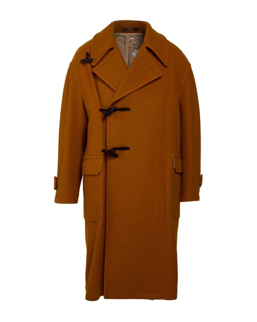 Tagliatore Brown Coat Wool, Polyamide for men