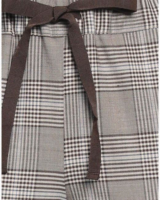 Semicouture Gray Pants Polyester, Virgin Wool, Elastane