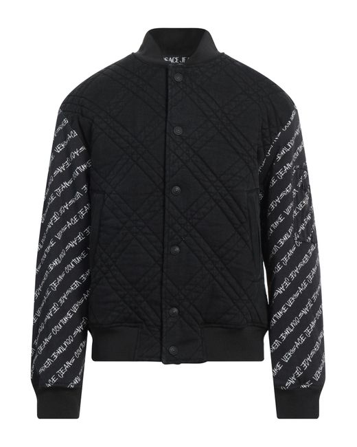 Versace Jeans Couture Black Denim Outerwear Cotton, Elastane, Polyester, Polyamide for men