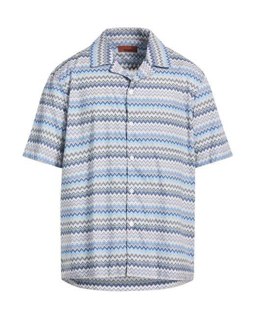 Missoni Blue Azure Shirt Cotton for men