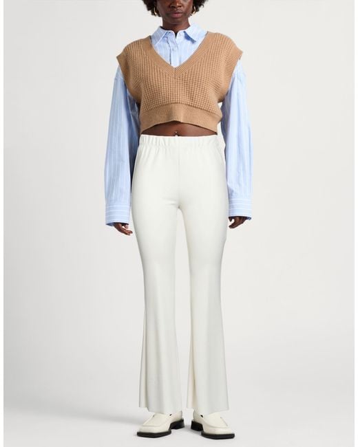ViCOLO White Ivory Pants Polyester, Elastane