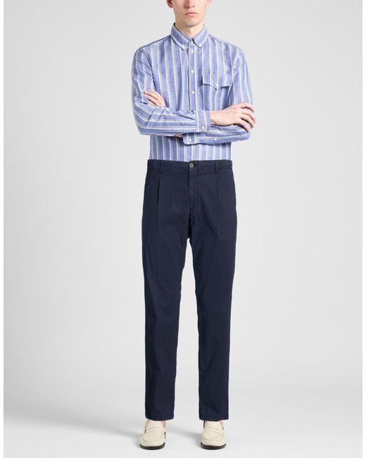 Fedeli Blue Pants Lyocell, Cotton, Elastane for men