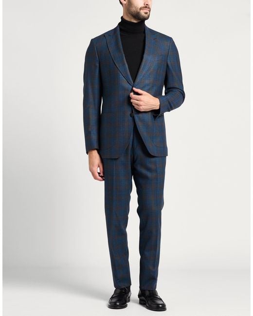 Etro Blue Suit Wool for men