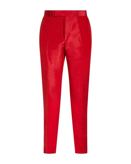 Dunhill Red Pants Mulberry Silk for men